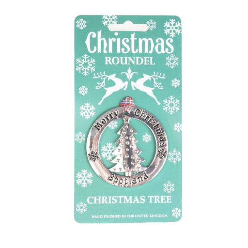 Christmas Roundel Silver Christmas Tree - Heritage Of Scotland - SILVER CHRISTMAS TREE