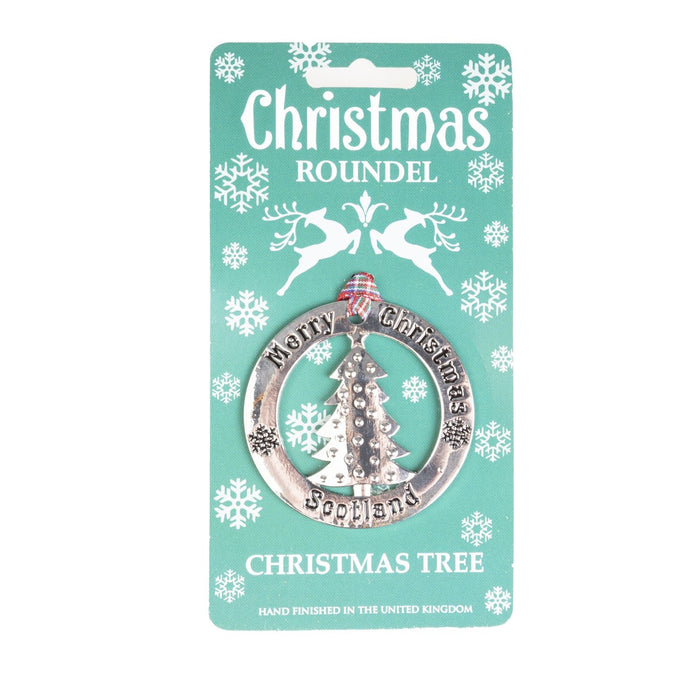 Christmas Roundel Silver Christmas Tree - Heritage Of Scotland - SILVER CHRISTMAS TREE