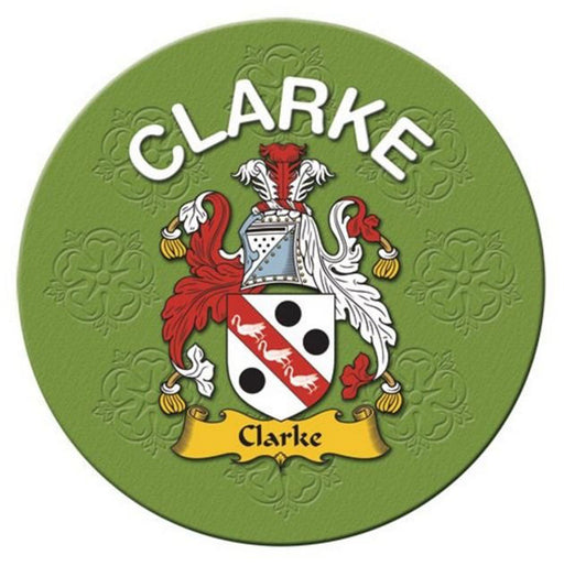 Clan/Family Name Round Cork Coaster Clarke - Heritage Of Scotland - CLARKE