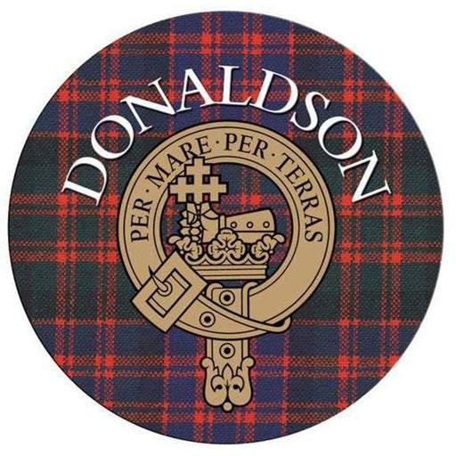 Clan/Family Name Round Cork Coaster Donaldson - Heritage Of Scotland - DONALDSON