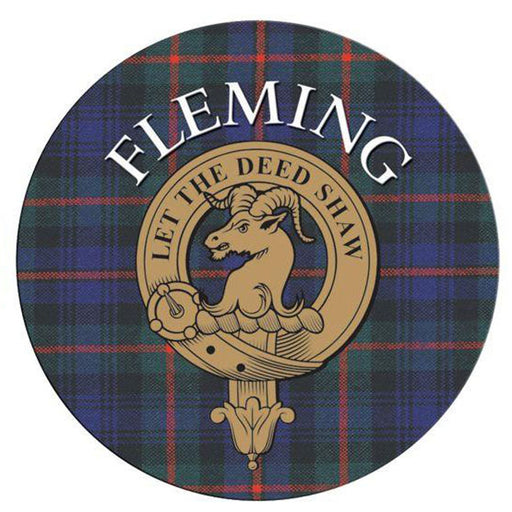 Clan/Family Name Round Cork Coaster Fleming - Heritage Of Scotland - FLEMING