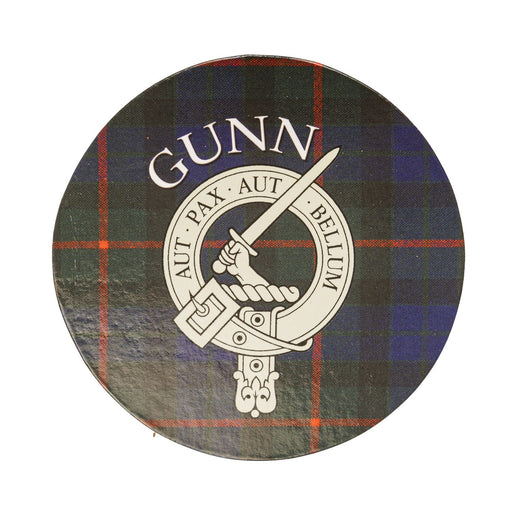 Clan/Family Name Round Cork Coaster Gunn - Heritage Of Scotland - GUNN
