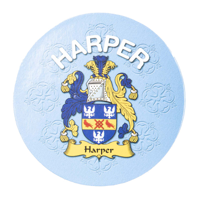 Clan/Family Name Round Cork Coaster Harper - Heritage Of Scotland - HARPER