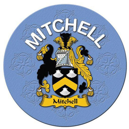 Clan/Family Name Round Cork Coaster Mitchell E - Heritage Of Scotland - MITCHELL E