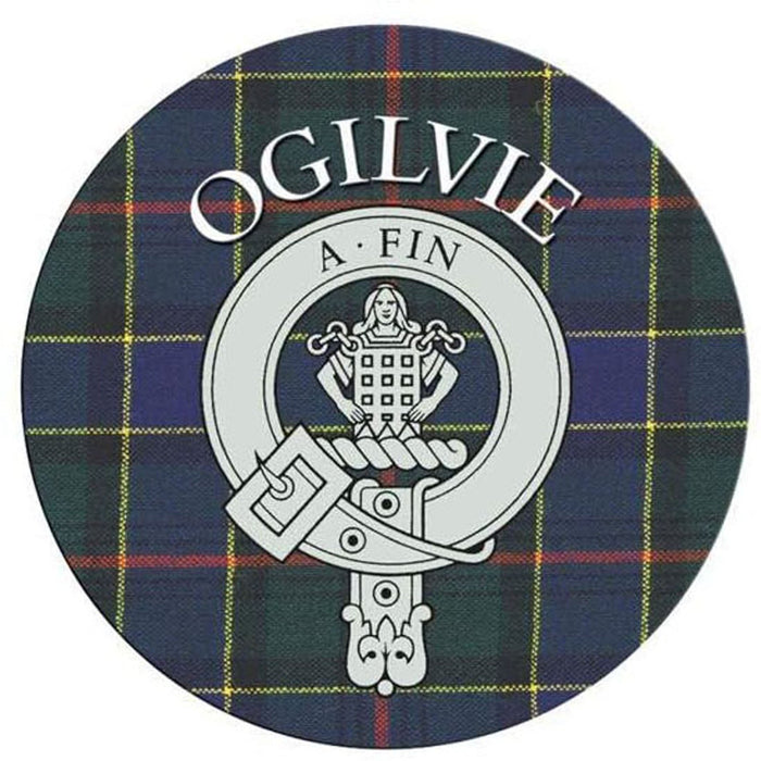 Clan/Family Name Round Cork Coaster Ogilvie - Heritage Of Scotland - OGILVIE