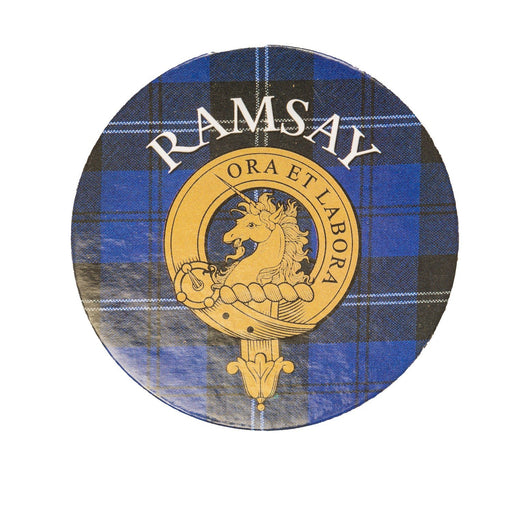 Clan/Family Name Round Cork Coaster Ramsay - Heritage Of Scotland - RAMSAY
