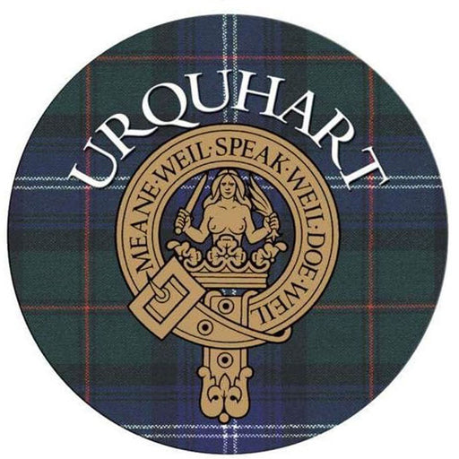 Clan/Family Name Round Cork Coaster Urquhart - Heritage Of Scotland - URQUHART