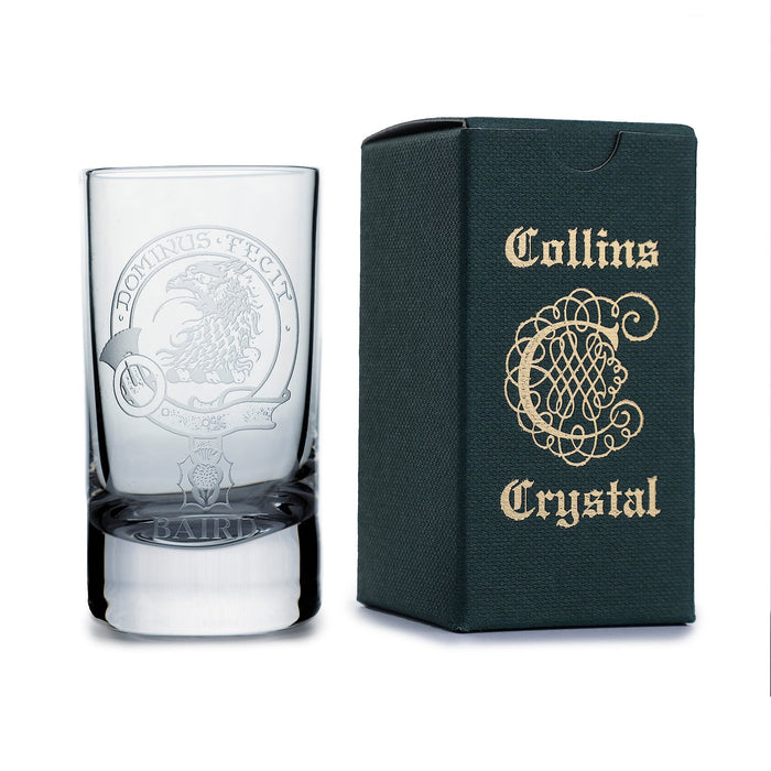 Collins Crystal Clan Shot Glass Baird - Heritage Of Scotland - BAIRD