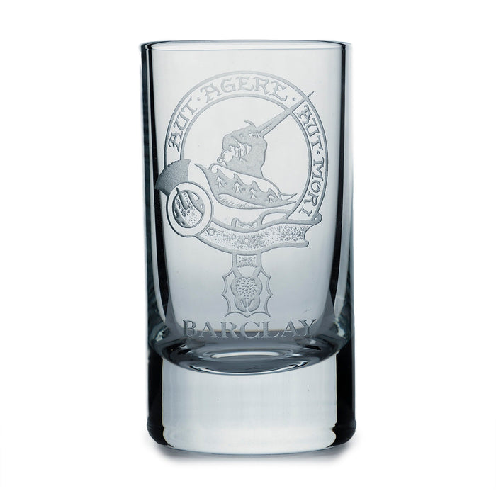 Collins Crystal Clan Shot Glass Barclay - Heritage Of Scotland - BARCLAY