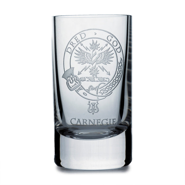 Collins Crystal Clan Shot Glass Carnegie - Heritage Of Scotland - CARNEGIE