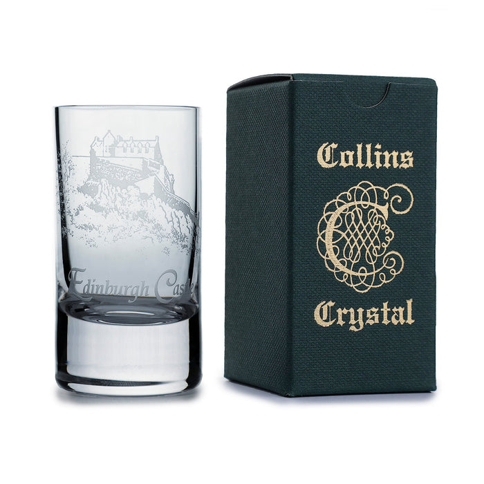 Collins Crystal Clan Shot Glass Edinburgh Castle - Heritage Of Scotland - EDINBURGH CASTLE