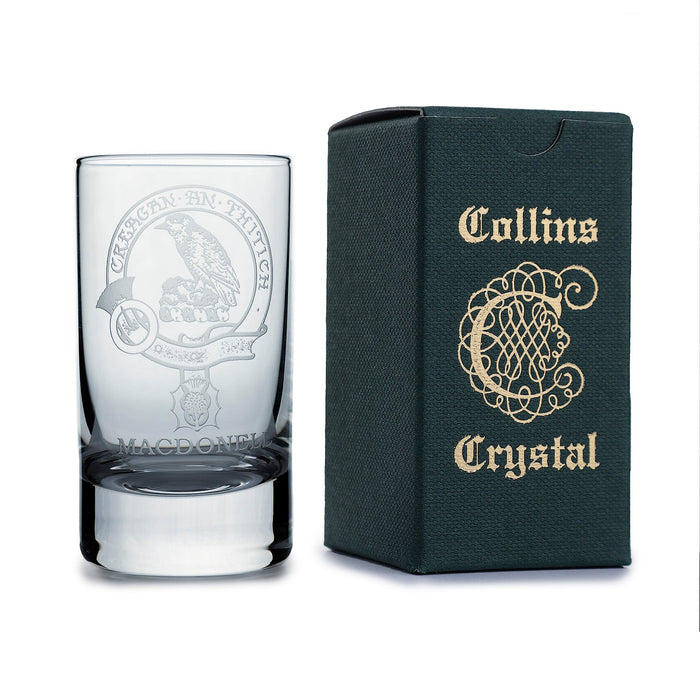 Collins Crystal Clan Shot Glass Macdonell - Heritage Of Scotland - MACDONELL