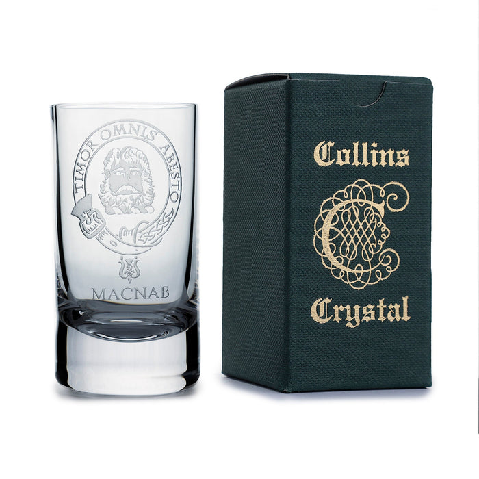 Collins Crystal Clan Shot Glass Macnab - Heritage Of Scotland - MACNAB