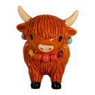 COOlectibles Highland Coo Figurines – Fun Scottish Cow Characters - Heritage Of Scotland - Coo with Necklace & Earrings