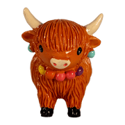 COOlectibles Highland Coo Figurines – Fun Scottish Cow Characters - Heritage Of Scotland - Coo with Necklace & Earrings