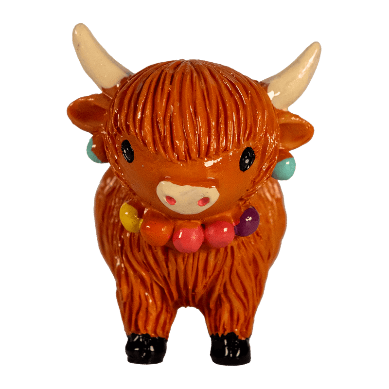 COOlectibles Highland Coo Figurines – Fun Scottish Cow Characters - Heritage Of Scotland - Coo with Necklace & Earrings