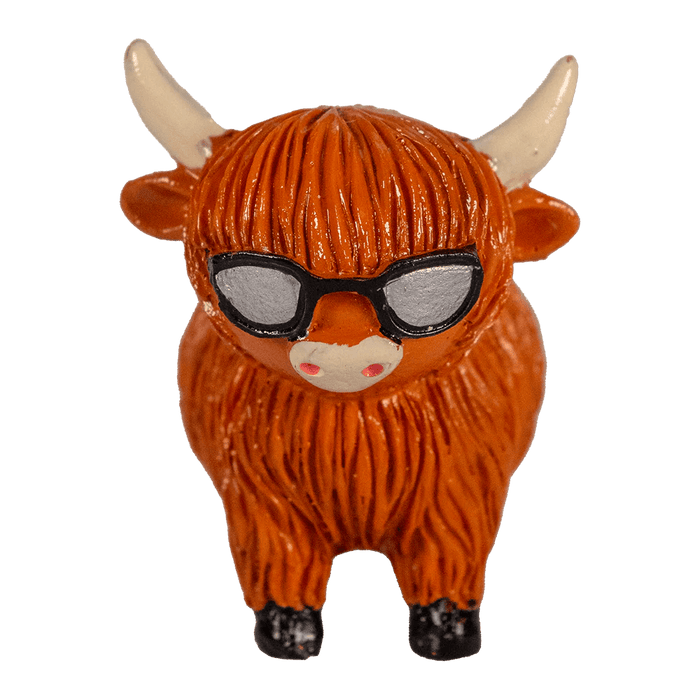 COOlectibles Highland Coo Figurines – Fun Scottish Cow Characters - Heritage Of Scotland - Coo with Sunglasses