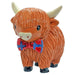 COOlectibles Highland Coo Figurines – Fun Scottish Cow Characters - Heritage Of Scotland - Coo with Tartan Bow Tie