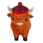 COOlectibles Highland Coo Figurines – Fun Scottish Cow Characters - Heritage Of Scotland - Coo with Tartan Hat