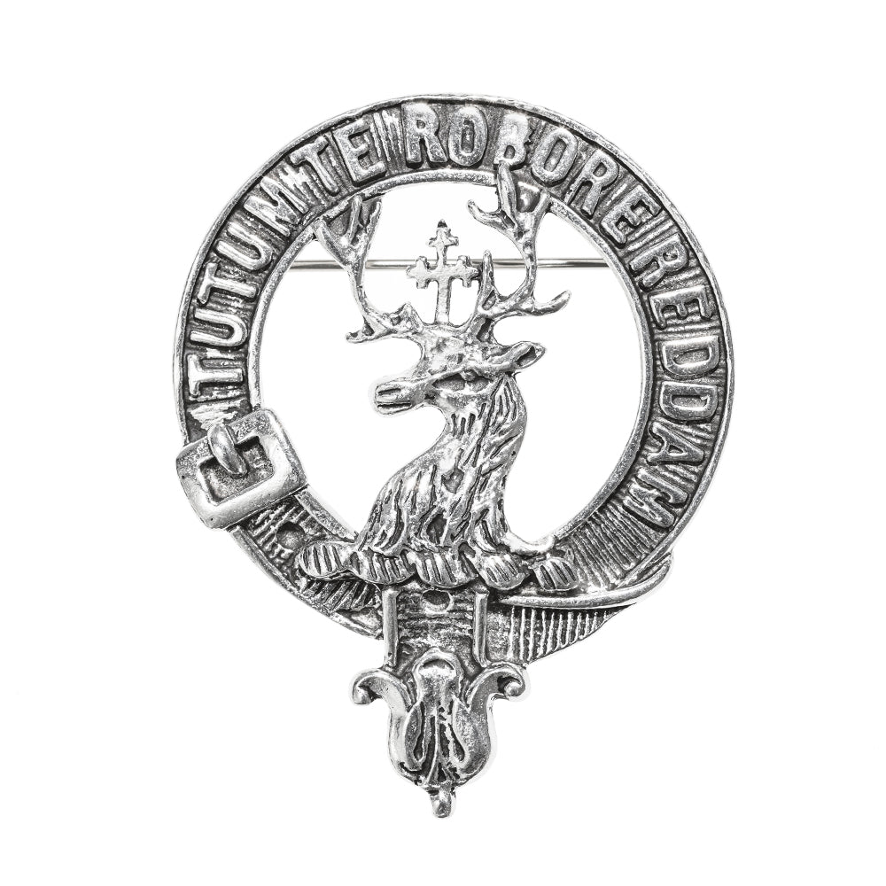 Crawford Clan Badge, Kilt Pin, Lapel Pin, Cufflinks, Keyring/Key Fob & Gift Set — Fine Pewter by Art Pewter — Made in Scotland (Shiny Finish) - Heritage Of Scotland - Badge