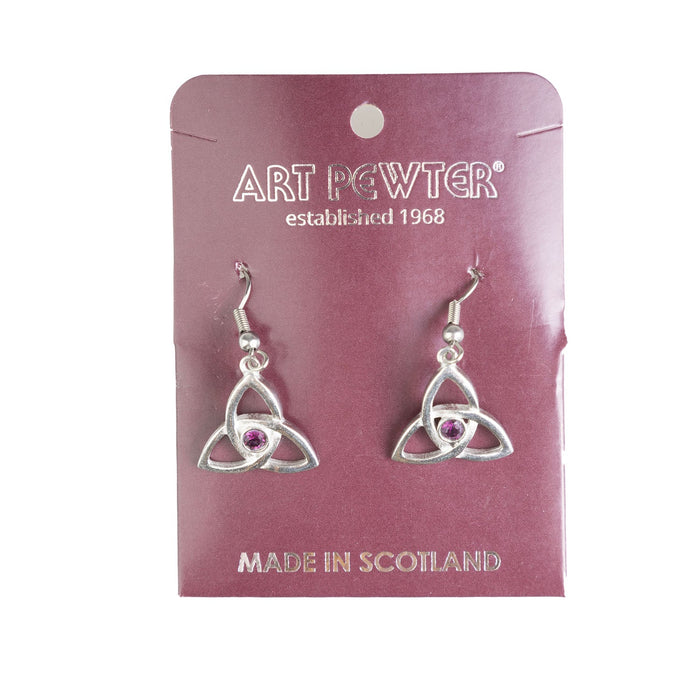 Crinan Knot Earrings Dark Amethyst - Heritage Of Scotland - DARK AMETHYST