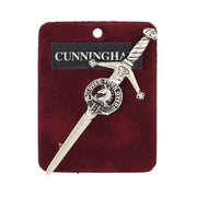 Cunningham Clan Badge, Kilt Pin, Lapel Pin, Cufflinks, Keyring/Key Fob & Gift Set — Fine Pewter by Art Pewter — Made in Scotland (Shiny Finish) - Heritage Of Scotland - Kilt Pin