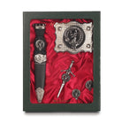 Davidson Clan Badge, Kilt Pin, Lapel Pin, Cufflinks, Keyring/Key Fob & Gift Set — Fine Pewter by Art Pewter — Made in Scotland (Shiny Finish) - Heritage Of Scotland - Gift Set