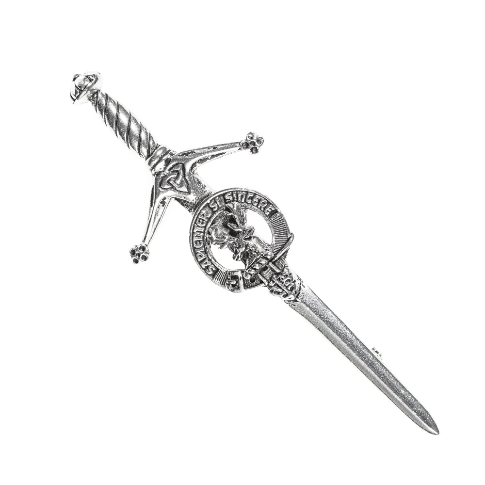 Davidson Clan Badge, Kilt Pin, Lapel Pin, Cufflinks, Keyring/Key Fob & Gift Set — Fine Pewter by Art Pewter — Made in Scotland (Shiny Finish) - Heritage Of Scotland - Kilt Pin
