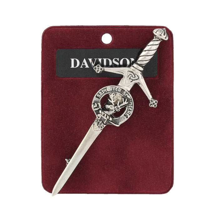 Davidson Clan Badge, Kilt Pin, Lapel Pin, Cufflinks, Keyring/Key Fob & Gift Set — Fine Pewter by Art Pewter — Made in Scotland (Shiny Finish) - Heritage Of Scotland - Kilt Pin