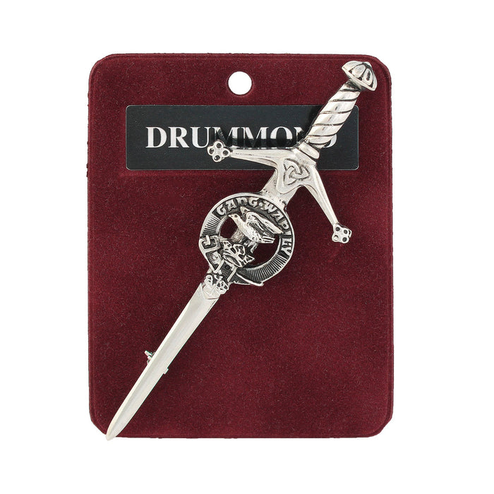 Drummond Clan Badge, Kilt Pin, Lapel Pin, Cufflinks, Keyring/Key Fob & Gift Set — Fine Pewter by Art Pewter — Made in Scotland (Shiny Finish) - Heritage Of Scotland - Kilt Pin