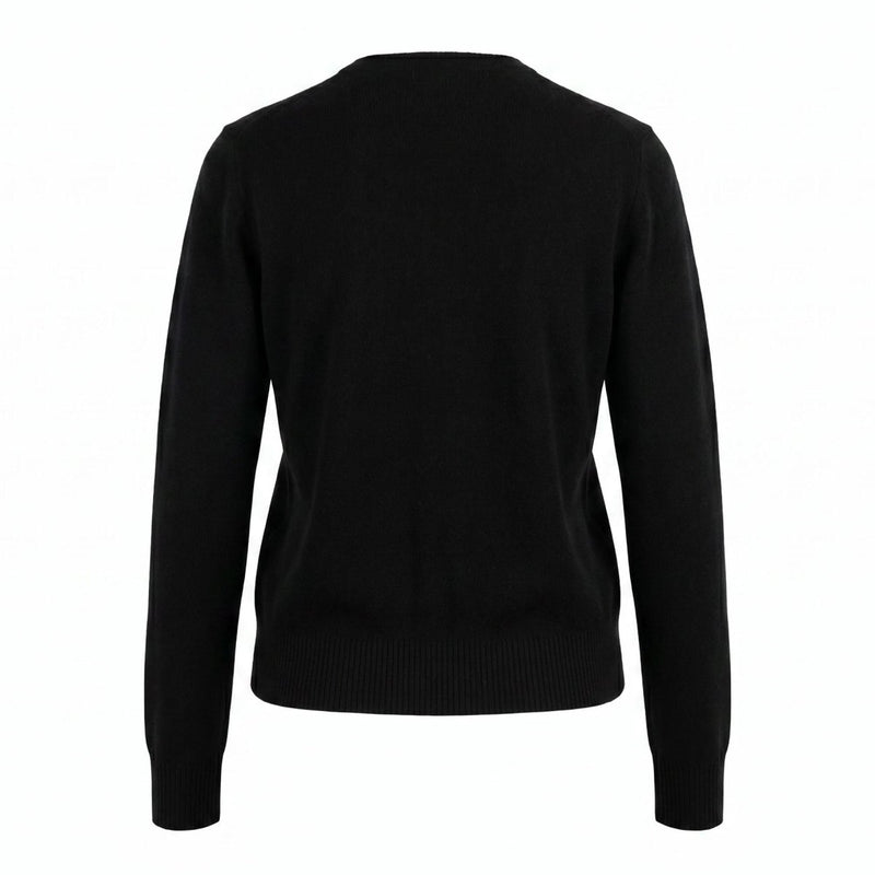 Dunedin Cashmere Woman's 100% Cashmere C Neck Cardigan - Black - Heritage Of Scotland - XS