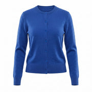 Dunedin Cashmere Woman's 100% Cashmere C Neck Cardigan - Cornflower - Heritage Of Scotland - XS