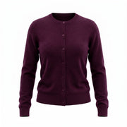 Dunedin Cashmere Woman's 100% Cashmere C Neck Cardigan - Eminence - Heritage Of Scotland - XS