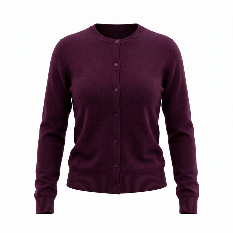 Dunedin Cashmere Woman's 100% Cashmere C Neck Cardigan - Eminence - Heritage Of Scotland - XS