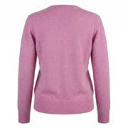 Dunedin Cashmere Woman's 100% Cashmere C Neck Cardigan - Marl Lilac - Heritage Of Scotland - XS