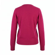Dunedin Cashmere Woman's 100% Cashmere C Neck Cardigann - Fuchsia - Heritage Of Scotland - XS