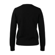 Dunedin Cashmere Woman's 100% Cashmere V Neck Cardigan - Black - Heritage Of Scotland - XS