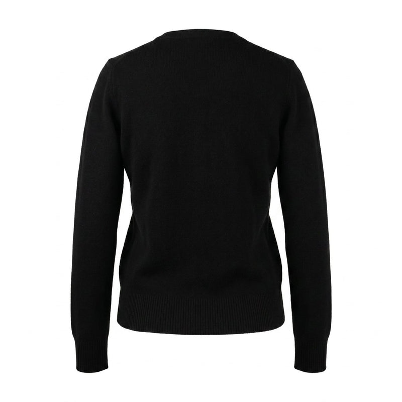 Dunedin Cashmere Woman's 100% Cashmere V Neck Cardigan - Black - Heritage Of Scotland - XS
