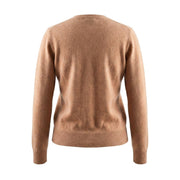 Dunedin Cashmere Woman's 100% Cashmere V Neck Cardigan - Camel - Heritage Of Scotland - XS