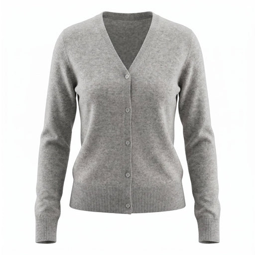Dunedin Cashmere Woman's 100% Cashmere V Neck Cardigan - Cardigan Oyster - Heritage Of Scotland - XS