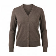 Dunedin Cashmere Woman's 100% Cashmere V Neck Cardigan - Olive - Heritage Of Scotland - XS