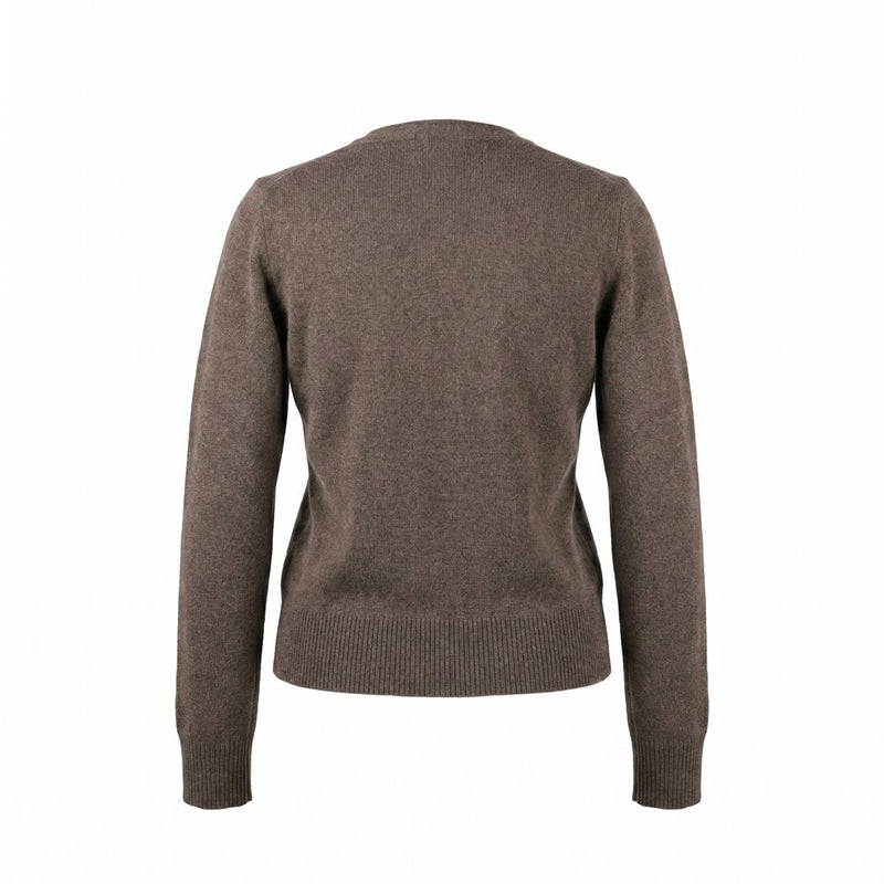 Dunedin Cashmere Woman's 100% Cashmere V Neck Cardigan - Olive - Heritage Of Scotland - XS