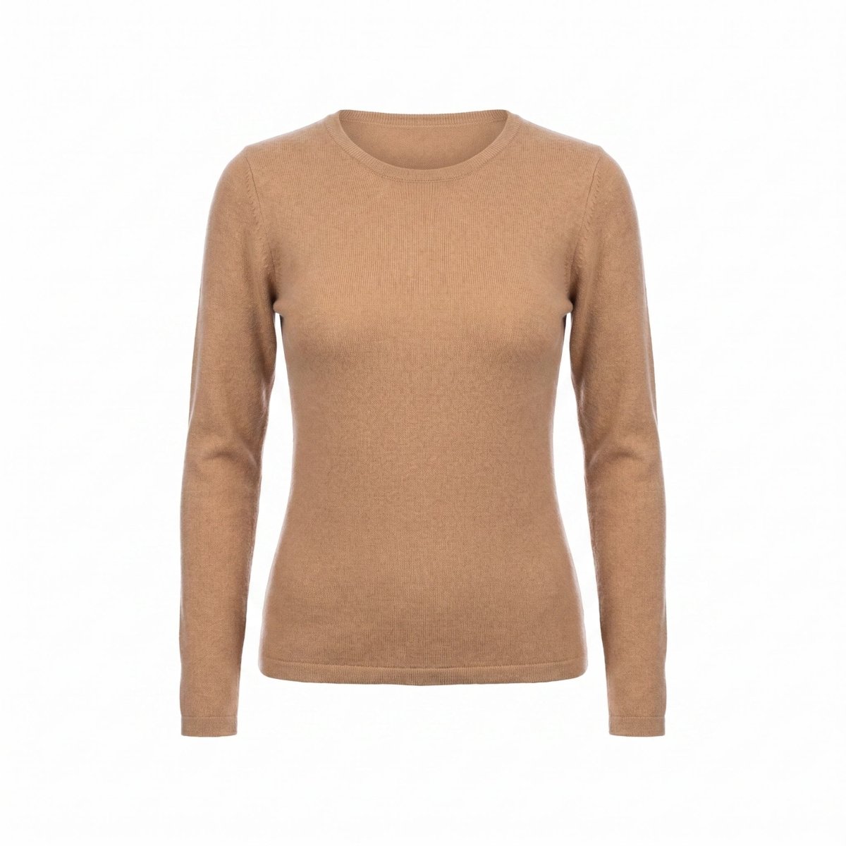 Dunedin Cashmere Women’s 100% Cashmere C - Neck Jumper – Camel - Heritage Of Scotland - XS