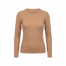 Dunedin Cashmere Women’s 100% Cashmere C - Neck Jumper – Camel - Heritage Of Scotland - XS