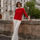 Dunedin Cashmere Women’s 100% Cashmere C-Neck Jumper – Cardinal - Heritage Of Scotland - XS