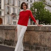 Dunedin Cashmere Women’s 100% Cashmere C-Neck Jumper – Cardinal - Heritage Of Scotland - XS