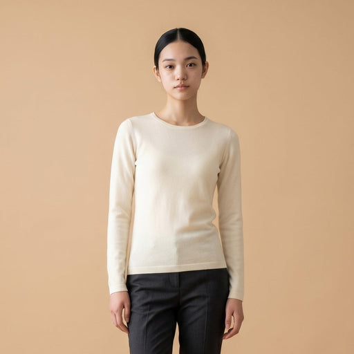 Dunedin Cashmere Women's 100% Cashmere C - Neck Jumper – Cloud White - Heritage Of Scotland - S