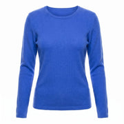 Dunedin Cashmere Women’s 100% Cashmere C - Neck Jumper – Cornflower - Heritage Of Scotland - XS