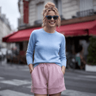 Dunedin Cashmere Women's 100% Cashmere C-Neck Jumper – Rivera Blue - Heritage Of Scotland - S