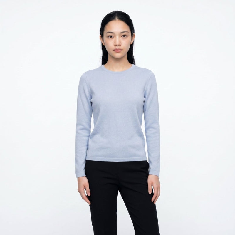 Dunedin Cashmere Women's 100% Cashmere C - Neck Jumper – Rivera Blue - Heritage Of Scotland - S